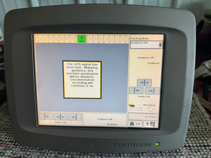 Used John Deere 2600 display front view with AutoTrac and Swath Control